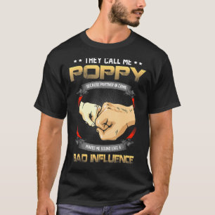 Camiseta Mens Poppy Para Homens Dias de os pais Me Chamam D