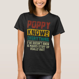 Camiseta Mens Poppy Sabe Tudo O Que Vintage Pai Gordura
