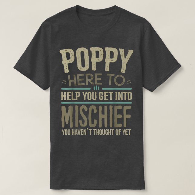 Camiseta Mens Poppy Ts de netos para homens pais D (Frente do Design)