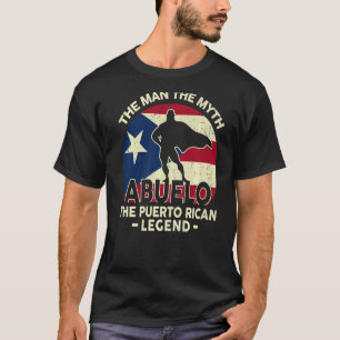 Camiseta Mens Porto Rico Abuelo A Legenda Porto-Riquenha D