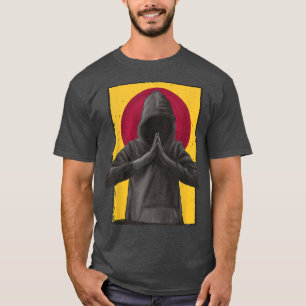 Camiseta Mens Praying Hood Japan Flag Anime