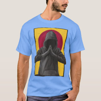 Camiseta Mens Praying Hood Japanese Japan Flag Anime