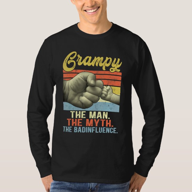 Camiseta Mens Pregam O Homem O Mito A Má Influência Gorda (Frente)