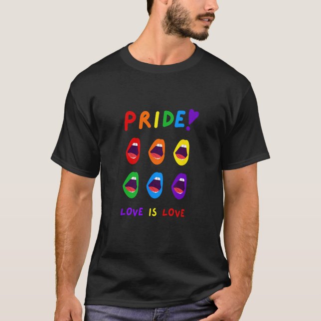 Camiseta Mens Pride Love é Love Month Celebration LGBTQ Su (Frente)