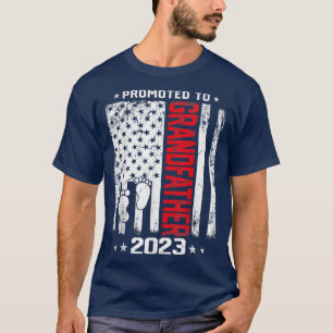 Camiseta Mens Promoted To Grandfather 2023 Funny Fathers Da