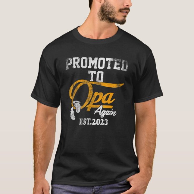 Camiseta Mens Promoted To Opa Again 2023 Father's Day (Frente)