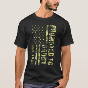 Camiseta Mens Promovidos Ao Pai 2022 American Flag Camo Fa