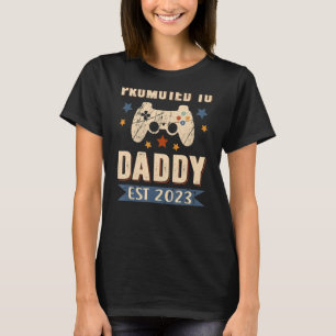 Camiseta Mens Promovidos Ao Pai 2023 Funny Gamer Pai 2023