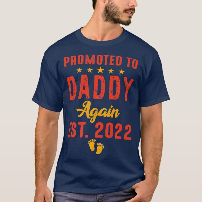 Camiseta Mens Promovidos Ao Pai De Novamente Em 2022 Engraç (Frente)