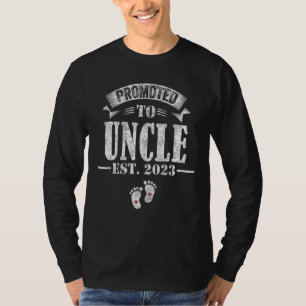 Camiseta Mens Promovidos Ao Tio 2023 Nova Família De Bebês