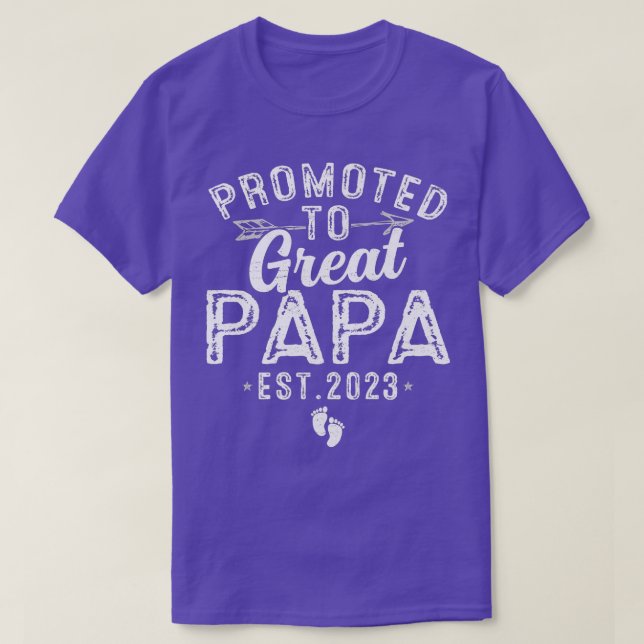 Camiseta Mens Promovidos Para Excelente Papa Est (Frente do Design)