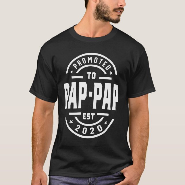 Camiseta Mens Promovidos Para Pap-Pap Est. Presente no vovô (Frente)