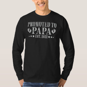 Camiseta Mens Promovidos Para Papa 2022 Novo papai Da Prime