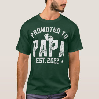 Camiseta Mens Promovidos Para Papa Est 2022 , Divertida Gra