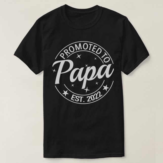Camiseta Mens Promovidos Para Papa est 2022 Em Breve Para S (Frente do Design)