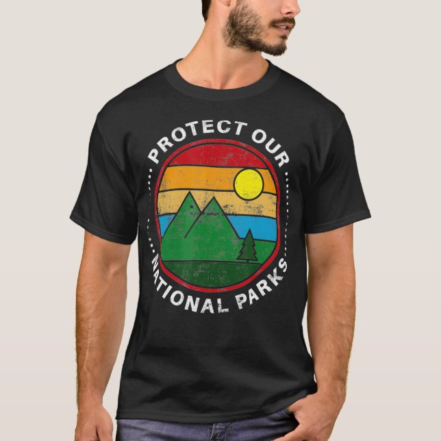 Camiseta Mens Protegem Nossos Parques Nacionais - Tesouro N (Frente)