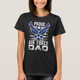 Camiseta Mens Proud Air Force Dad Military Veteran 