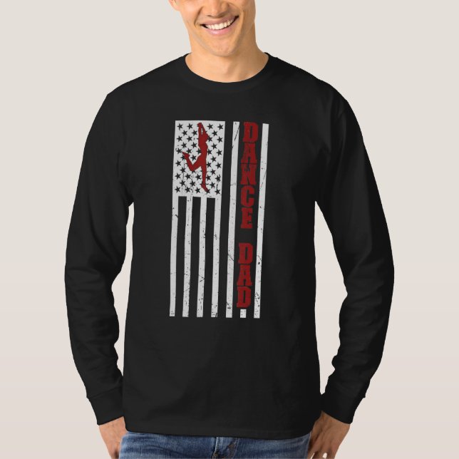 Camiseta Mens Proud Dance Dad US Flag Dancing Dad Of A Danc (Frente)
