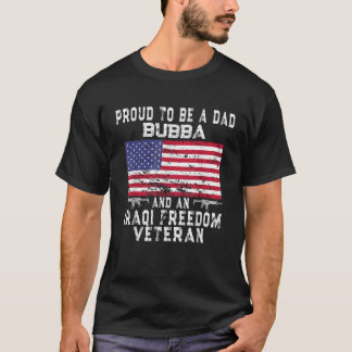 Camiseta Mens Proud Pai Bubba Iraqi Freedom Veteran Retro U