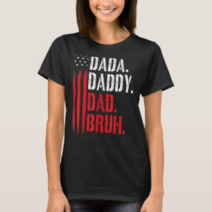Camiseta Mens Proud Pai Pai Bruh Vintage American Fla