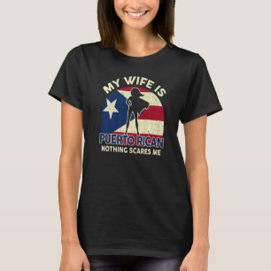 Camiseta Mens Puerto Rico Flag Minha Esposa É Porto Rico