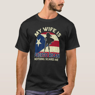 Camiseta Mens Puerto Rico Flag Minha Esposa É Porto Rico
