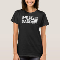 Mens Pug Pai Pug Puppy Proprietário Gráfico Tee