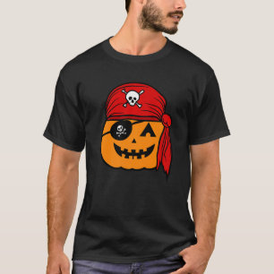 Camiseta Mens Pumpkin Pirate Ppreguiçoso Figurino de Hallow