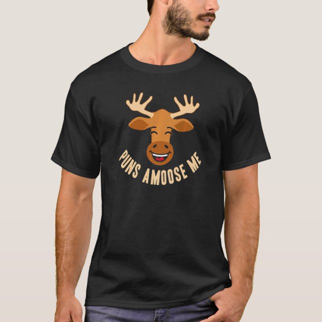 Camiseta Mens Puns Amoose Me Pais Pais Pai Pai (Frente)
