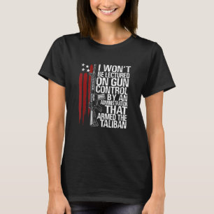 Camiseta Mens que não serei ensinado no controle de armas p