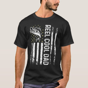Camiseta Mens Que Pesquem Bandeira Dos Eua Enrolam Pai Lega