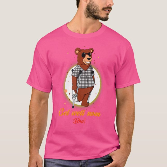 Camiseta Mens Quebraram Perna Para Homens Irmão Amigo Quebr (Frente)