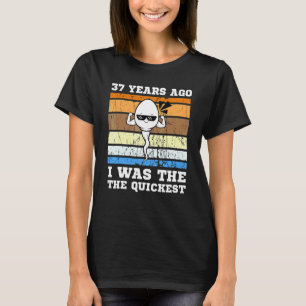 Camiseta Mens Quickest Swimmer Há 37 Anos Mais Rápido Esper