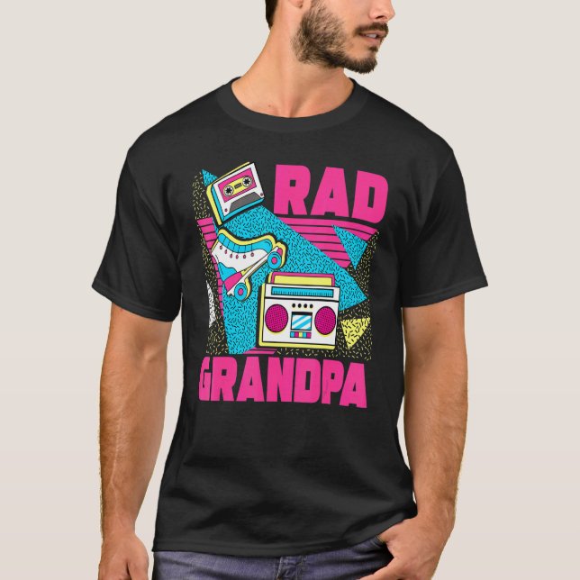 Camiseta Mens Rad Grandpa 90s Aesthetic Nostalgia 1990's Re (Frente)
