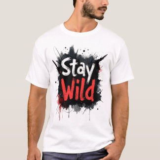 Camiseta Mens Raster Fica Selvagem - Volta à Vintagem