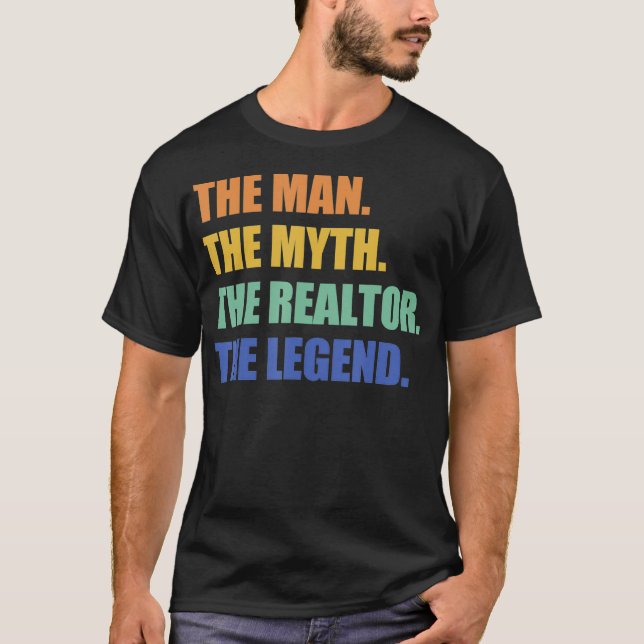 Camiseta Mens Real Estate Agent Realtor The Man Myth Legend (Frente)