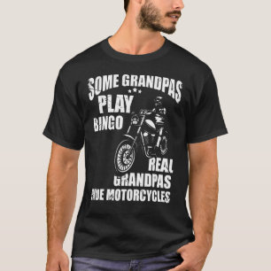 Camiseta Mens Real Grandpas Andam A Moto Biker Avô