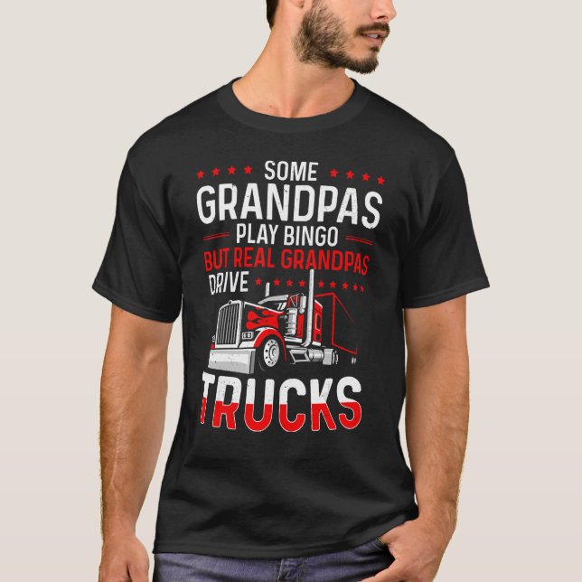 Camiseta Mens Real Grandpas Drive Truck Driver Gran (Frente)