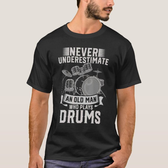 Camiseta Mens Recansados Drummer Music Retirement Musical D (Frente)