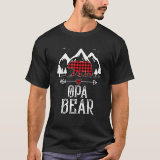 Camiseta Mens Red Xadrez Opa Bear Correspondendo Família Pa
