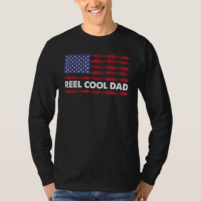 Camiseta Mens REEL COOL DAD Fishing Father s Day  4th of Ju (Frente)
