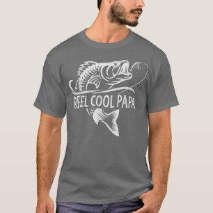 Camiseta Mens Reel Cool Papa Fishing Dad Gifts Father's Day