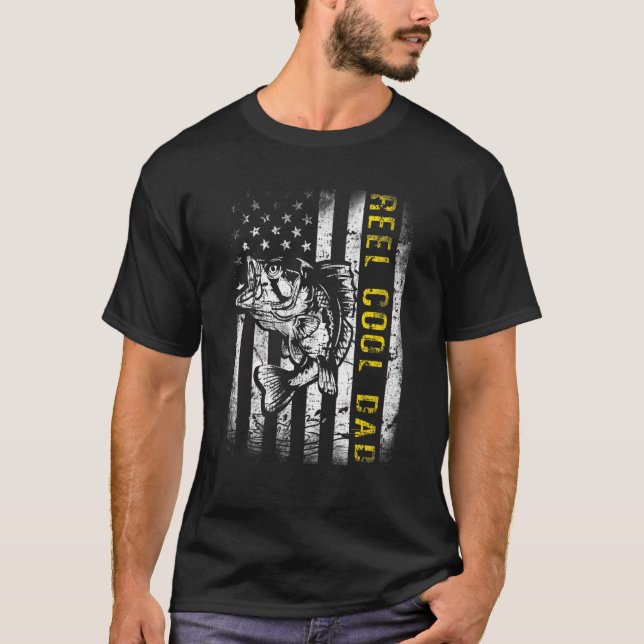 Camiseta Mens Reel Legal Pai American Flag (Frente)
