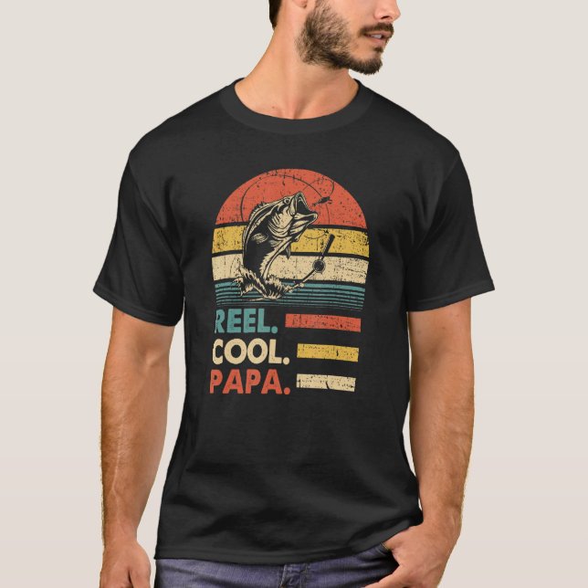 Camiseta Mens Reel Legal Papa Pesca Peixes Engraçados (Frente)