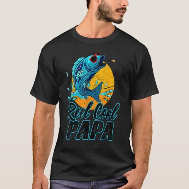 Camiseta Mens Reel Legal Papa Pescar óculos de sol Pai (Frente)