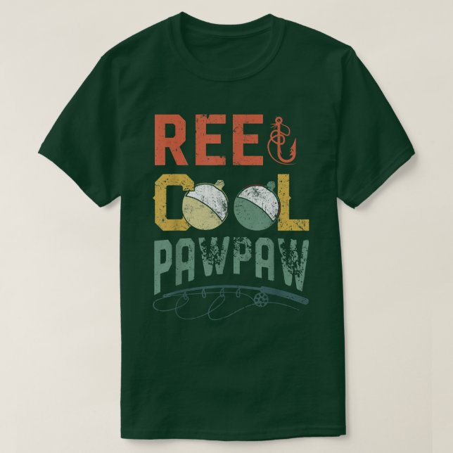 Camiseta Mens Reel Legal Pawpaw Pesca s, Dia de os pais div (Frente do Design)