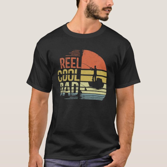 Camiseta Mens Reel Legal Pesca Retro Vintage Sunset (Frente)
