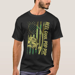 Camiseta Mens Reel Legal Pop Pop American Flag Pescador Ree