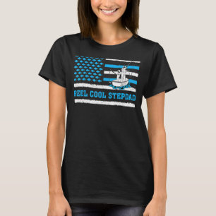 Camiseta Mens Reel Legal Stepdad Eua Bandeira Pesca Stepdad