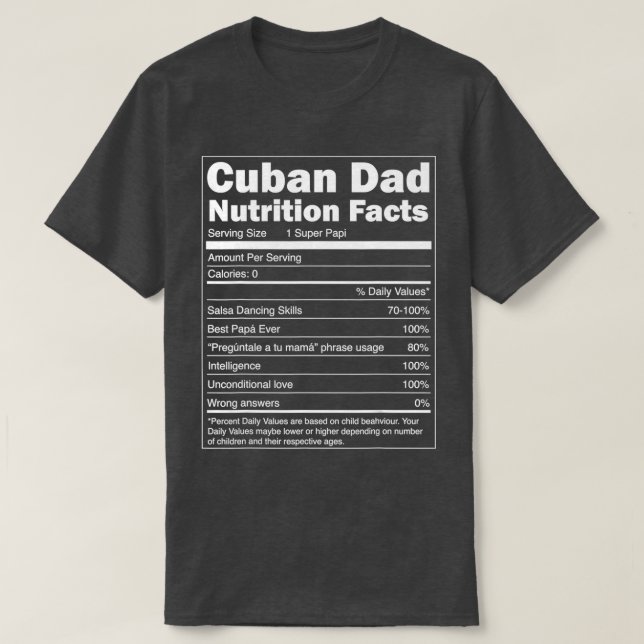 Camiseta Mens Regalo para Papa Nutrição Fala Cubano Engraça (Frente do Design)